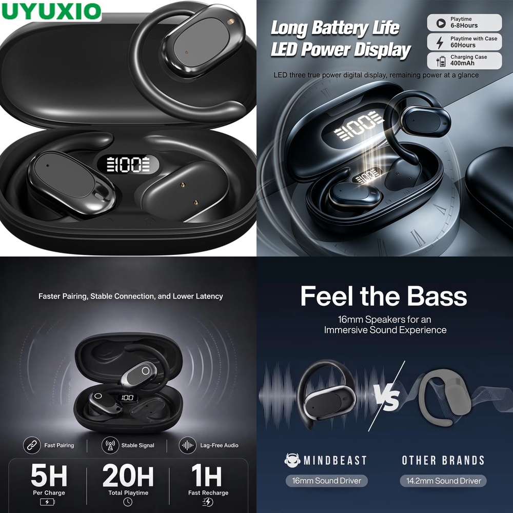 Bone Conduction Running Headphones - سماعات أذن مفتوحة وسماعة رأس لاسلكية
