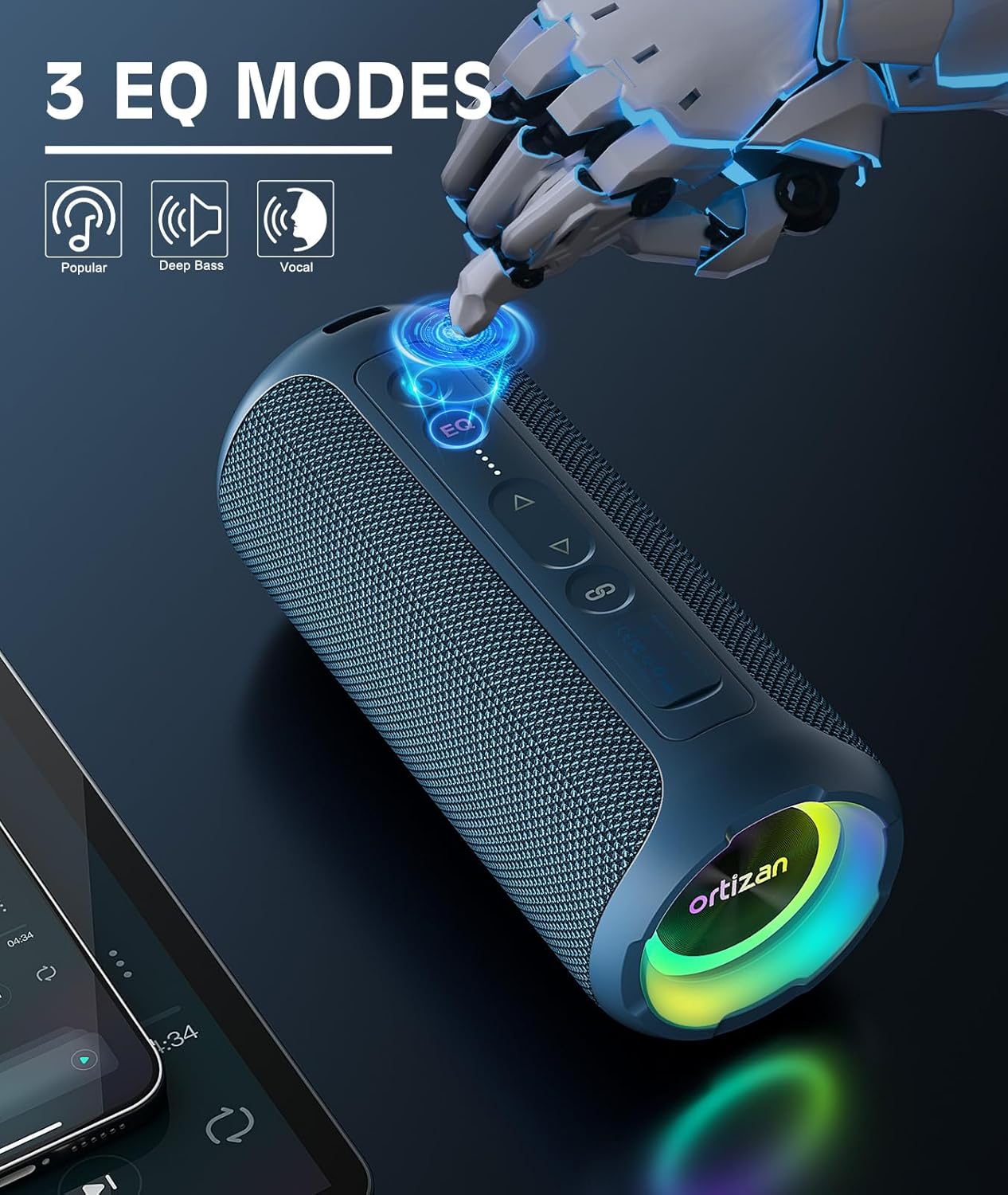 Ortizan-مكبر صوت لاسلكي بلوتوث - مراجعة Portable Bluetooth Speaker Waterproof Ipx7 وسعره