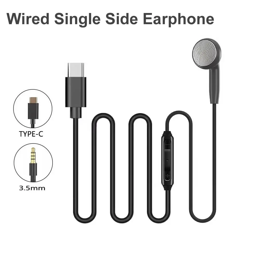 سماعة رأس USB C من جانب واحد ل - مراجعة Type C Wired Earphones With Mic وسعره